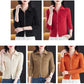 Cardigan Court Femme à Fermeture Zippée – Tricot Uni Col Revers Style Coréen Printemps Automne 2025.