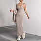 Ensemble Femme 2 Pièces – Robe Pull Loose & Hoodie Tricoté Manches Longues, Style Casual Commuting Automne Hiver 2024 | F-laglam.