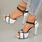 Sandales Femme à Talons Fins – Colorblock Peep Toe Plateforme Été Sexy |.