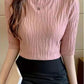 Pull Femme Slim à Manches Courtes – Mode Coréenne Printemps Été | F-laglam.