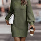 Robe pull femme à col montant et manches longues – automne/hiver élégante