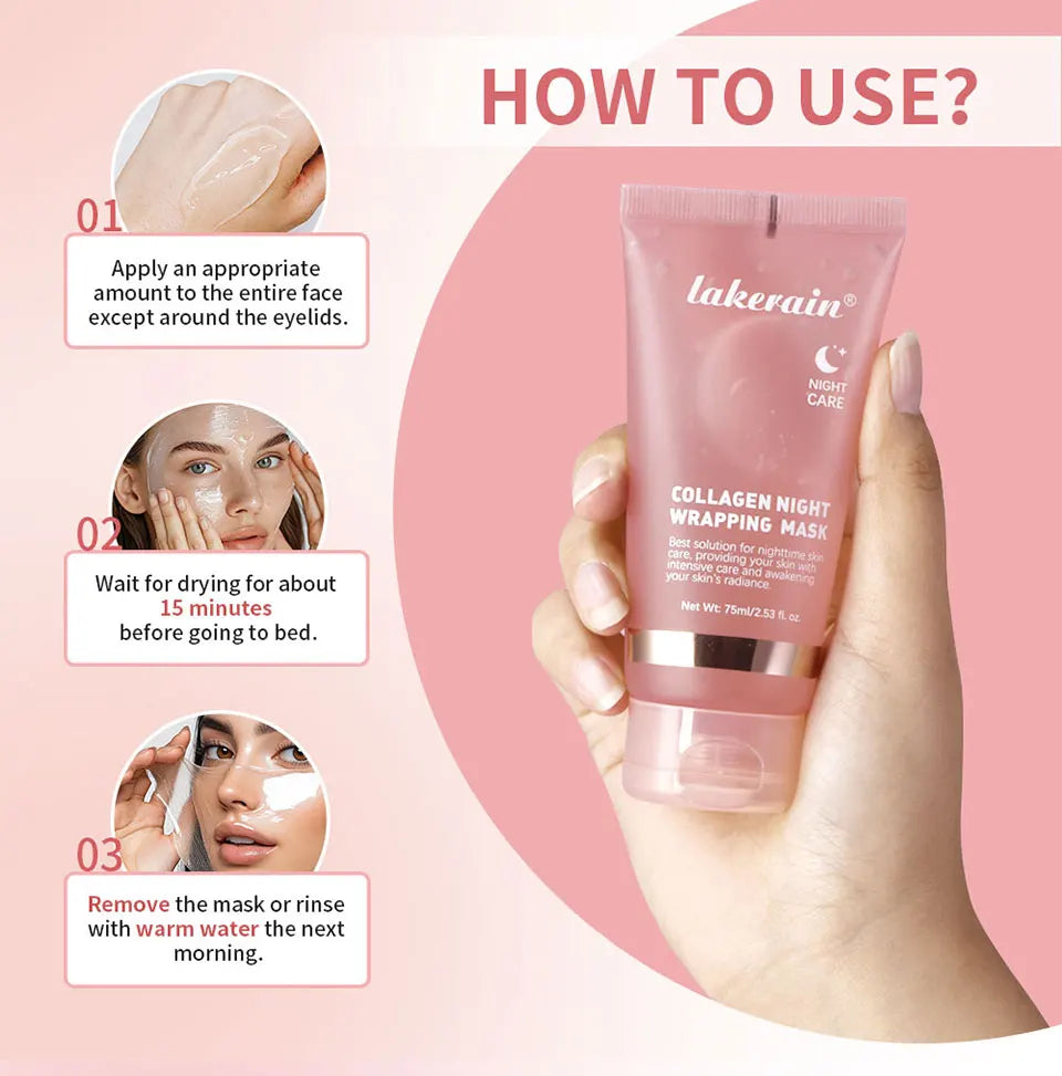 Masque visage coréen au collagène – effet liftant et hydratant nuit