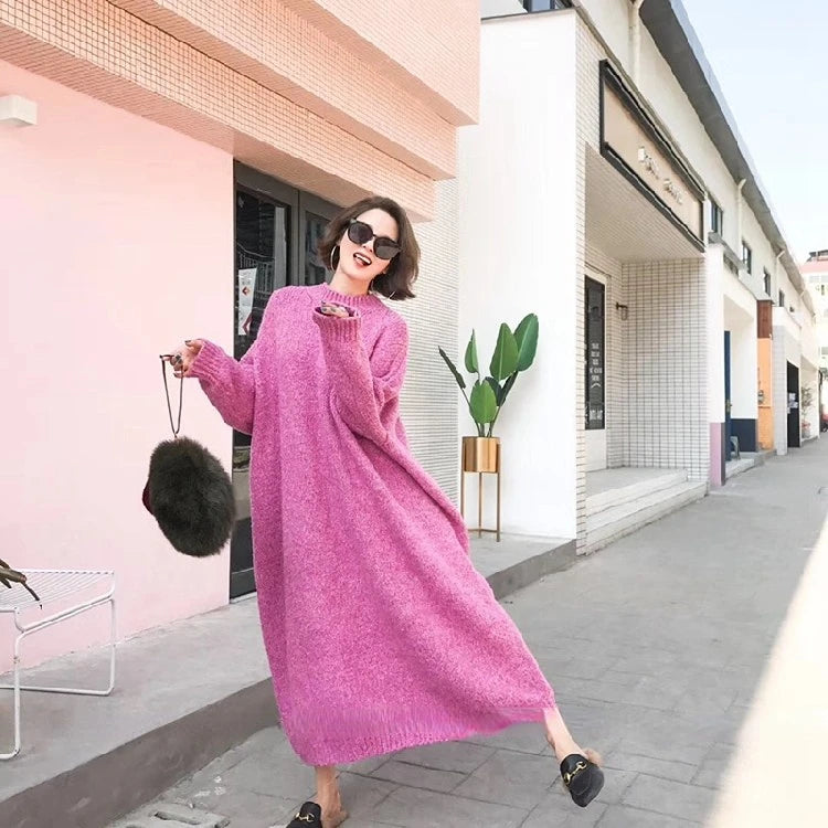Robe Pull Longue Femme – Tricot Épais Vintage Oversize Chaud pour Automne & Hiver | F-laglam