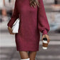 Robe pull femme à col montant et manches longues – automne/hiver élégante