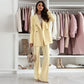 Tailleur Femme 2 Pièces Jaune Citron – Blazer Élégant Manches Longues & Pantalon Droit Taille Haute Printemps 2025 | F-laglam.