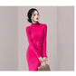 Robe Pull Longue Femme – Tricot Élastique Ajusté Style Coréen Élégant Automne Hiver
