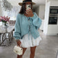 Cardigan Femme Élégant – Tricot Uni avec Lacet, Col Rond, Style Simple Chic |.