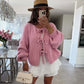 Cardigan Femme Élégant – Tricot Uni avec Lacet, Col Rond, Style Simple Chic |.