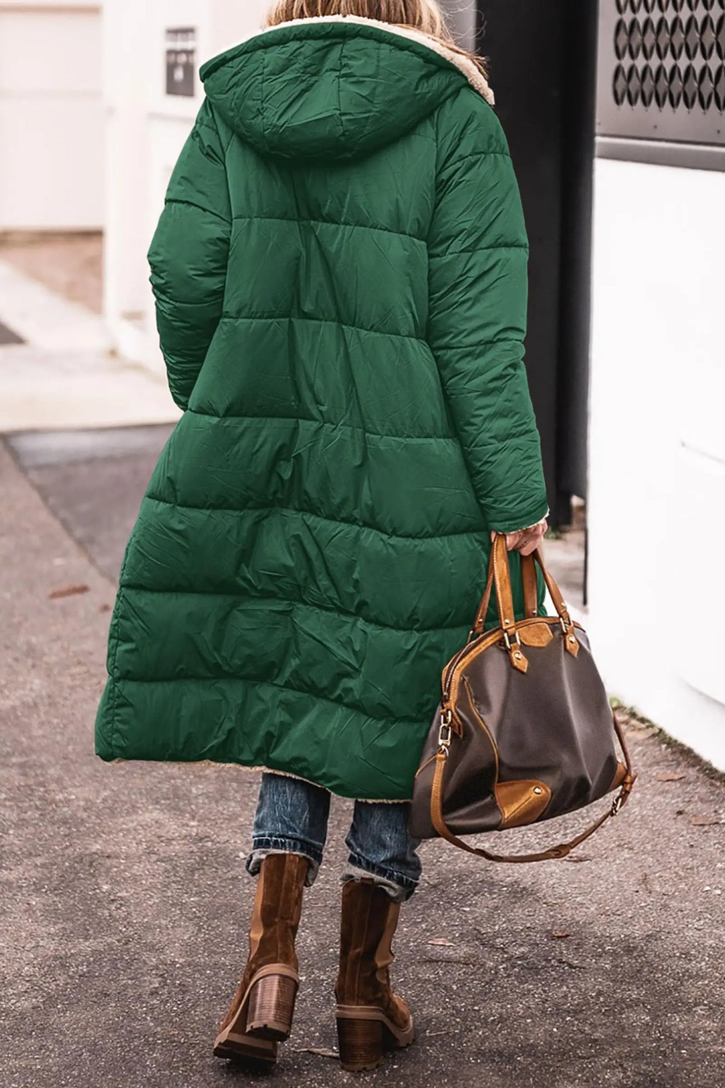 Manteau Long Femme Hiver – Veste Chaude en Laine & Polaire avec Capuche, Style Casual Chic | F-laglam.