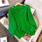 Pull Femme Loose Col V – Tricot Doux Uni Style Basique Automne.