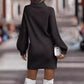 Robe pull femme à col montant et manches longues – automne/hiver élégante