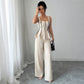Ensemble Femme 2 Pièces – Top Sans Manches à Volants & Pantalon Large Taille Haute, Style Y2K Streetwear Chic | F-lagam.