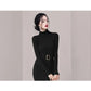 Robe Pull Longue Femme – Tricot Élastique Ajusté Style Coréen Élégant Automne Hiver