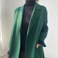 Manteau Court Femme Automne Hiver – Cachemire Double Face, Col Revers & Ceinture, Style Luxe Chic.