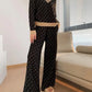 Ensemble Femme 2 Pièces – Pull Élégant & Pantalon Patte d’Éléphant Loose-Fit, Outfit Tendance Printemps Automne 2024 | F-laglam.