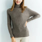 Pull Femme en Laine Mérinos 100 % – Col Roulé Tricoté Cachemire Automne Hiver