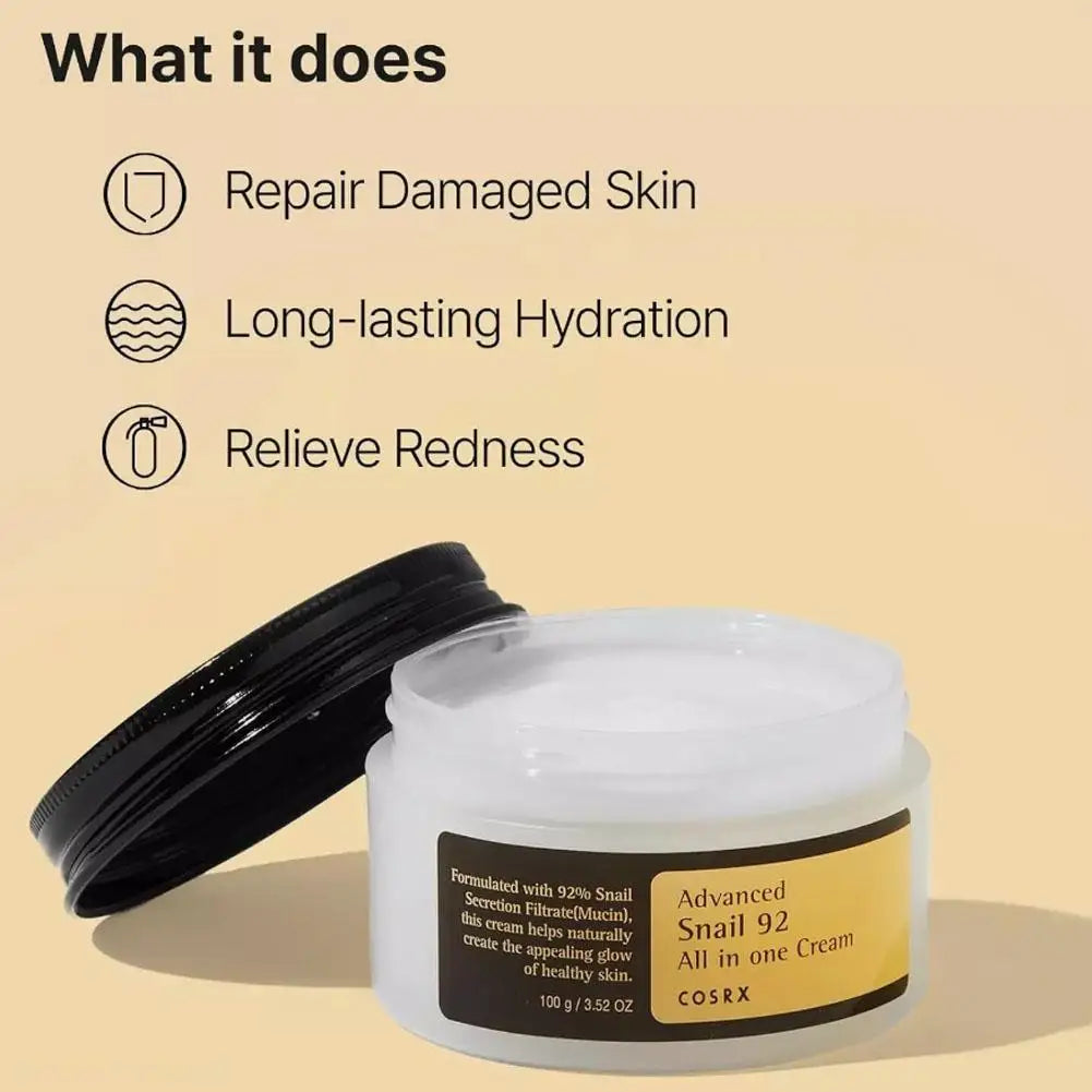 Gamme Soin Visage à la Mucine d’Escargot & Collagène 92 – Crème, Tonique, Nettoyant & Protection Solaire – Hydratation, Fermeté & Lissage Peau Sensible