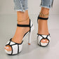 Sandales Femme à Talons Fins – Colorblock Peep Toe Plateforme Été Sexy |.