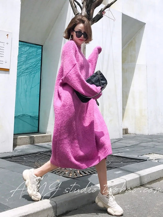 Robe Pull Longue Femme – Tricot Épais Vintage Oversize Chaud pour Automne & Hiver | F-laglam.