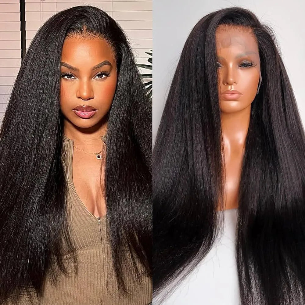 Perruque 360 Full Lace Kinky Straight – 250 % Densité, Invisi Strap, Glueless, Cordon Invisible | F-laglam.