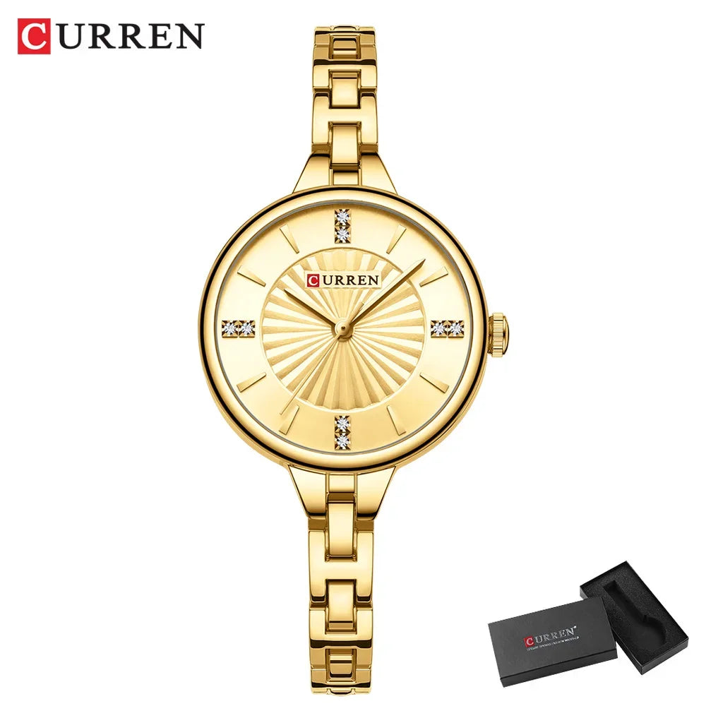Montre pour femme de la marque CURREN, mouvement à quartz précis, avec bracelet magnétique réglable. Design élégant et sportif, idéale pour un usage quotidien ou pour compléter vos tenues habillées.