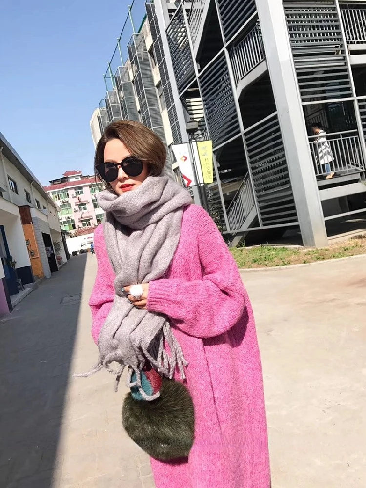 Robe Pull Longue Femme – Tricot Épais Vintage Oversize Chaud pour Automne & Hiver | F-laglam