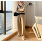 Ensemble Femme 2 Pièces – Pull Élégant & Pantalon Patte d’Éléphant Loose-Fit, Outfit Tendance Printemps Automne 2024 | F-laglam.