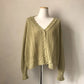 Cardigan Femme Blanc Sexy – Tricot Loose Col V Profond à Manches Longues, Maille Ajurée Été.