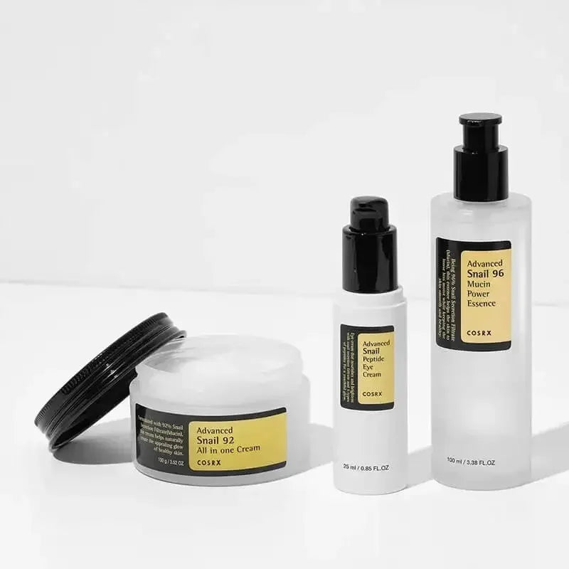 Gamme Soin Visage à la Mucine d’Escargot & Collagène 92 – Crème, Tonique, Nettoyant & Protection Solaire – Hydratation, Fermeté & Lissage Peau Sensible