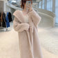 Manteau Teddy Bear Femme – Laine d’Alpaga Oversize, Chaud & Doux, Style Classique Décontracté Hiver