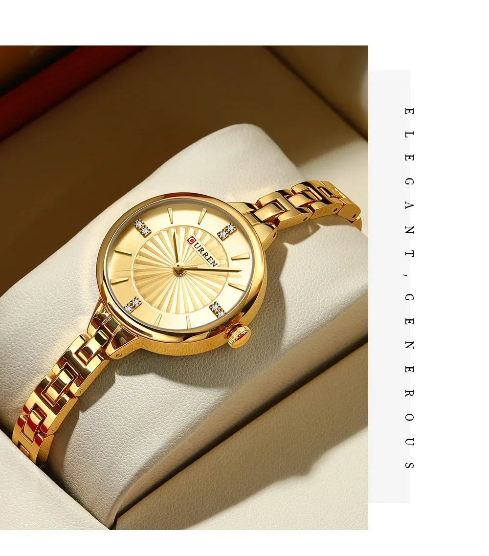 Montre pour femme de la marque CURREN, mouvement à quartz précis, avec bracelet magnétique réglable. Design élégant et sportif, idéale pour un usage quotidien ou pour compléter vos tenues habillées.