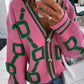 Pull Femme Sweet Heart – Tricot Vintage Loose à Col Rond, Manches Longues