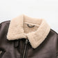 Manteau femme chaud en fausse fourrure shearling, style vintage ceinturé.