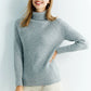 Pull Femme en Laine Mérinos 100 % – Col Roulé Tricoté Cachemire Automne Hiver