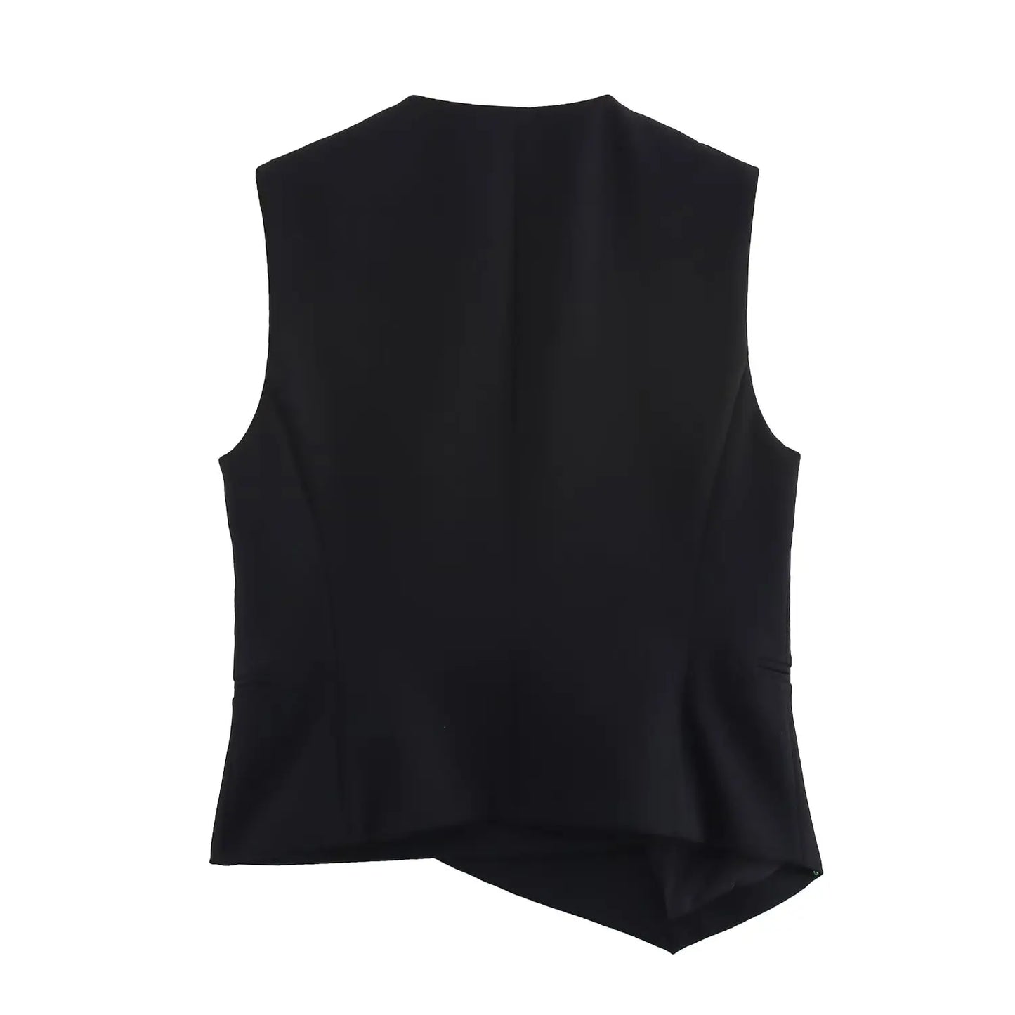 Ensemble femme sans manches col V asymétrique – pantalon large taille haute