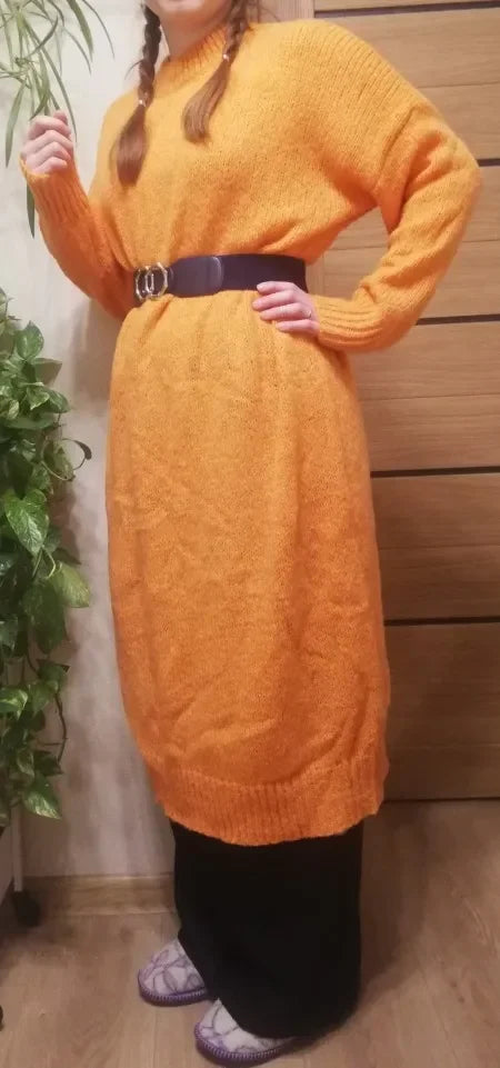 Robe Pull Longue Femme – Tricot Épais Vintage Oversize Chaud pour Automne & Hiver | F-laglam