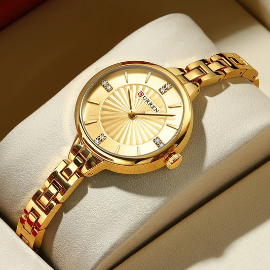 Montre pour femme de la marque CURREN, mouvement à quartz précis, avec bracelet magnétique réglable. Design élégant et sportif, idéale pour un usage quotidien ou pour compléter vos tenues habillées.