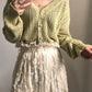 Cardigan Femme Blanc Sexy – Tricot Loose Col V Profond à Manches Longues, Maille Ajurée Été.
