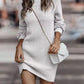 Robe pull femme à col montant et manches longues – automne/hiver élégante