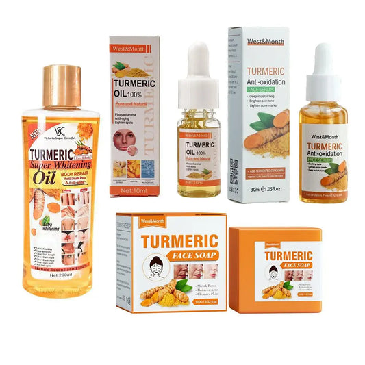 Sérum Visage au Curcuma – Éclat, Anti-Taches & Anti-Oxydant + Savon Huile de Curcuma