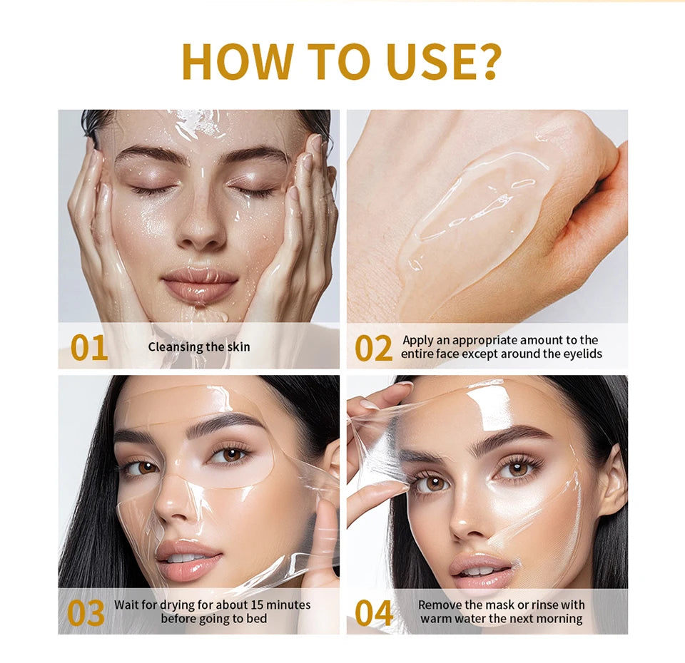Masque visage coréen au collagène – effet liftant et hydratant nuit