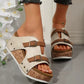 Ins Buckle Wedges Sandals Summer Fish Mouth Thick High Heel Slides Slippers Outdoor Fashion Beach Roman Shoes For Women.