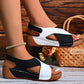 Colorblock-crossed  Wedges Sandals Summer Fashion Fish Mouth Platform Roman Shoes For Women.