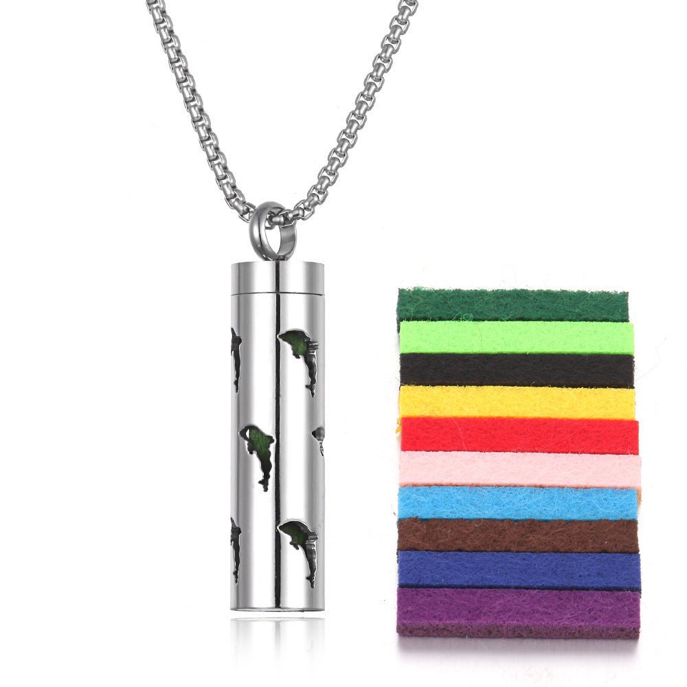 Aromatherapy Pendant Perfume Bottle Essential Oil Titanium Steel.