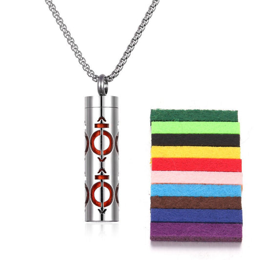 Aromatherapy Pendant Perfume Bottle Essential Oil Titanium Steel.