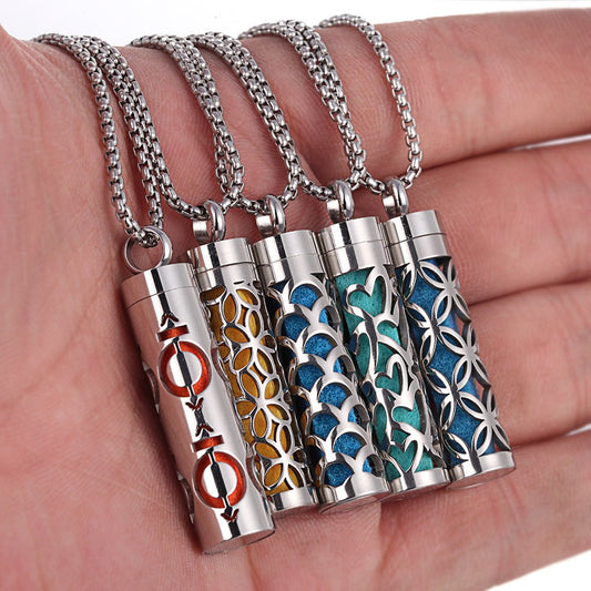 Aromatherapy Pendant Perfume Bottle Essential Oil Titanium Steel.