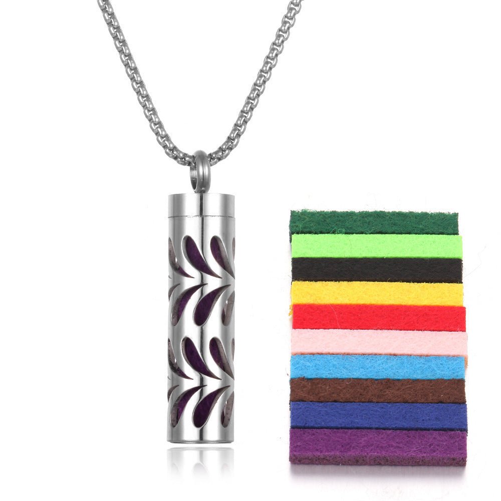 Aromatherapy Pendant Perfume Bottle Essential Oil Titanium Steel.