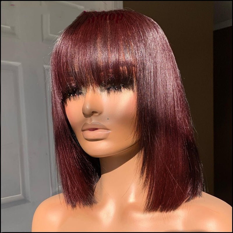Bangs Short Hair Wig Breathable And Natural.
