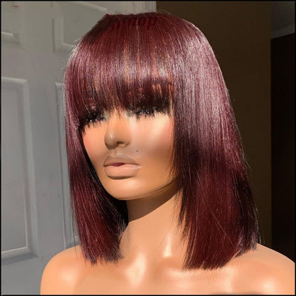Bangs Short Hair Wig Breathable And Natural.