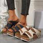 Ins Buckle Wedges Sandals Summer Fish Mouth Thick High Heel Slides Slippers Outdoor Fashion Beach Roman Shoes For Women.